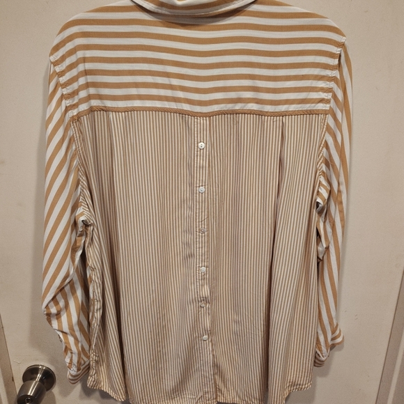 Jane & Delancey Women's Rayon Striped Button Down Long Sleeve Shirt Sz 1X Career - Picture 7 of 7